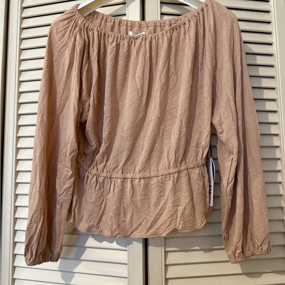 Women's Dusty Pink Off-Shoulder Top